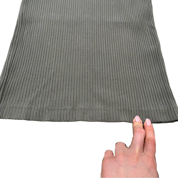 Aritzia Wilfred Free Murdock Ribbed Tank Bodycon Midi Dress | Sage Green | Small - Picture 8 of 10